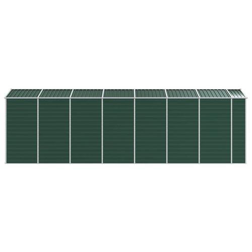 Haveskur 191x640x198 cm galvaniseret stål grøn