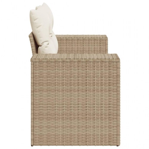 2-personers havesofa i polyrattan med hynder - beige