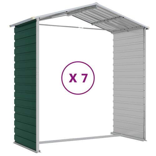 Haveskur 191x640x198 cm galvaniseret stål grøn