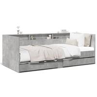 Daybed med skuffer 100x200 cm konstrueret træ betongrå