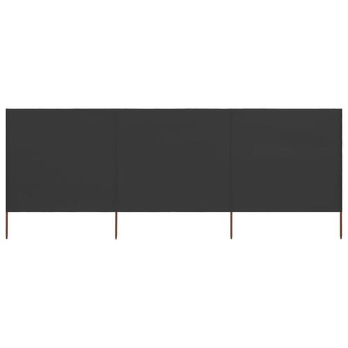 3-panels læsejl stof 400 x 120 cm antracitgrå