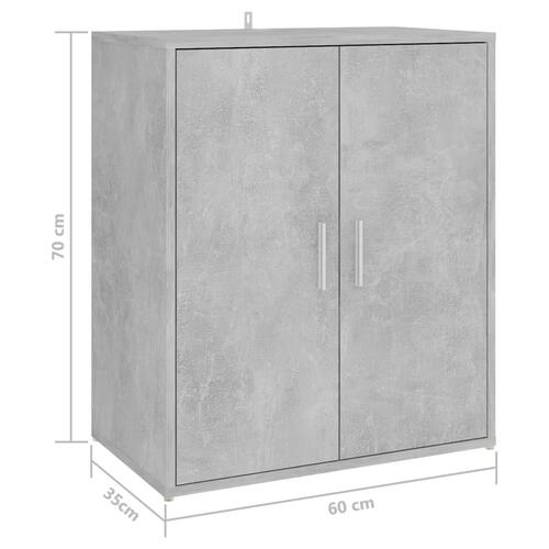 Skoskab 60x35x70 cm konstrueret træ betongrå