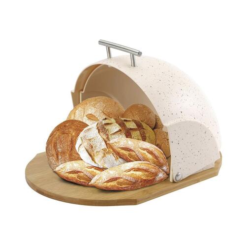Brødkurv Feel Maestro MR-1678 Beige Sølvfarvet Træ Plastik 1 Dele 27,5 x 21 x 37,5 cm