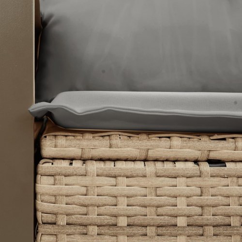 2-personers havesofa med opbevaring og hynder - beige/lysegrå