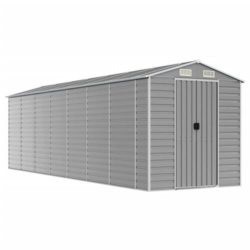 Haveskur 191x640x198 cm galvaniseret stål lysegrå