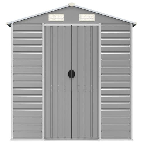 Haveskur 191x640x198 cm galvaniseret stål lysegrå