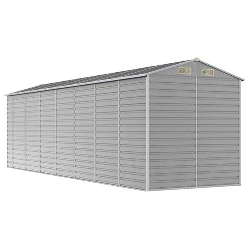Haveskur 191x640x198 cm galvaniseret stål lysegrå