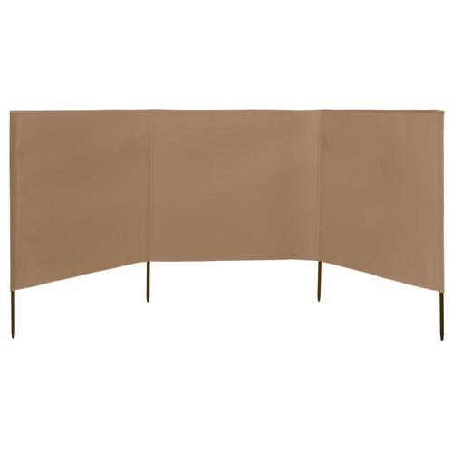 3-panels læsejl stof 400 x 120 cm gråbrun