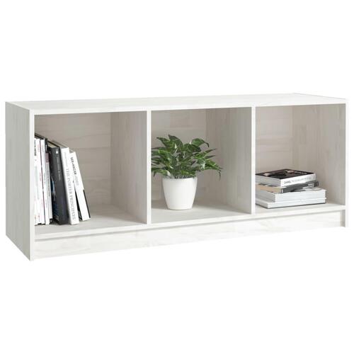 Tv-skab 104x33x41 cm massivt fyrretræ hvid