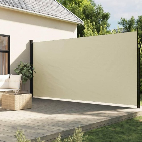 Sammenrullelig sidemarkise 220 × 600 cm - cremefarvet