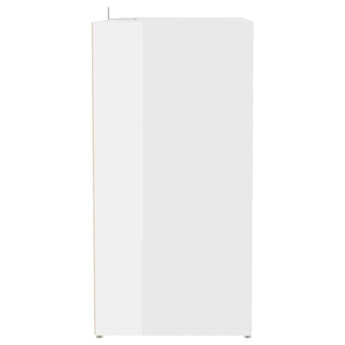 Skoskab 60x35x70 cm konstrueret træ hvid højglans
