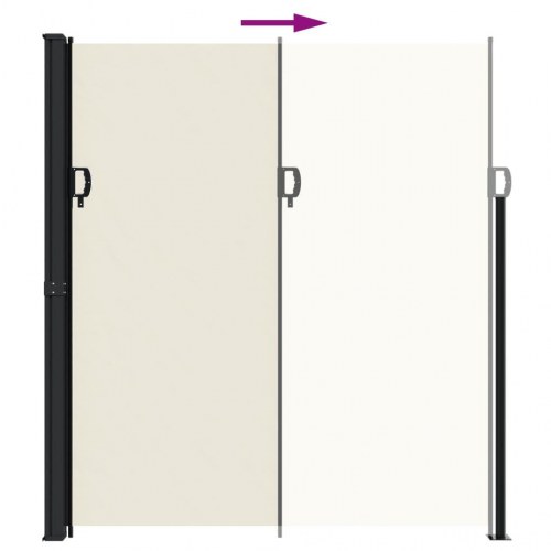 Sammenrullelig sidemarkise 220 × 600 cm - cremefarvet