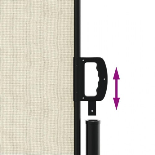 Sammenrullelig sidemarkise 220 × 600 cm - cremefarvet