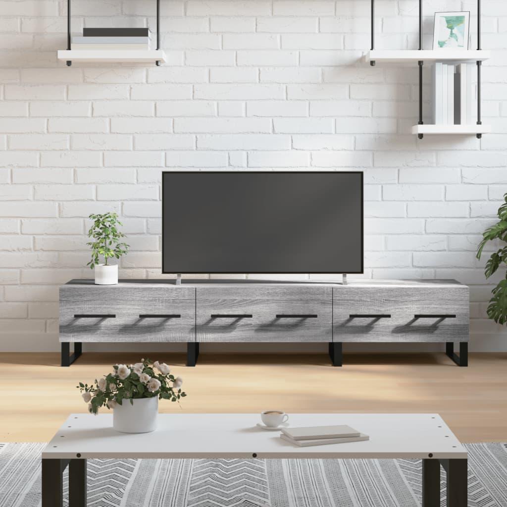Tv Bord 150x36x30 Cm Konstrueret Træ Grå Sonoma Eg