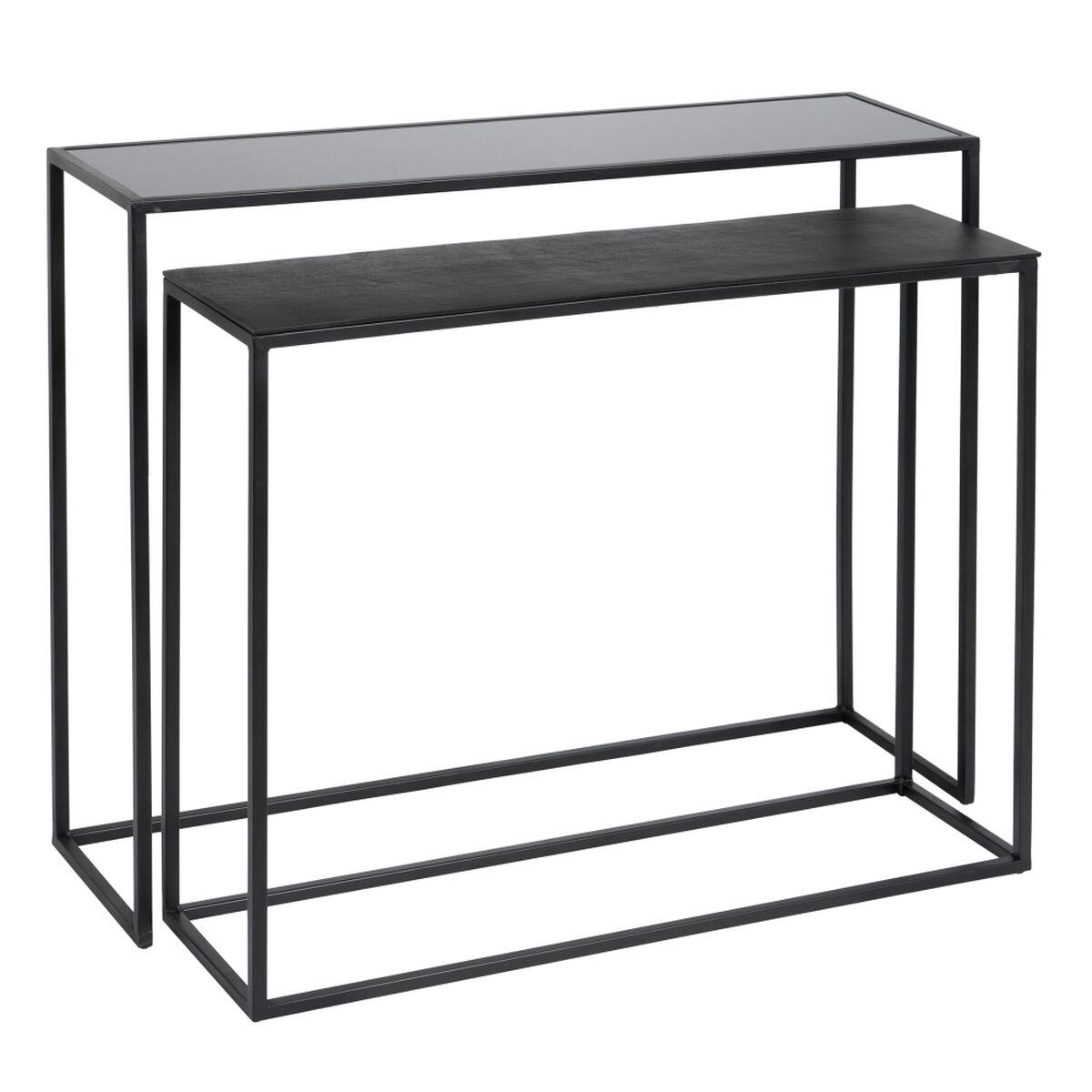 Konsol Sort Aluminium Krystal Jern 98 x 28 x 82 cm (2 enheder)