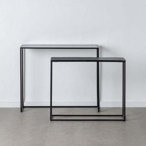 Konsol Sort Aluminium Krystal Jern 98 x 28 x 82 cm (2 enheder)