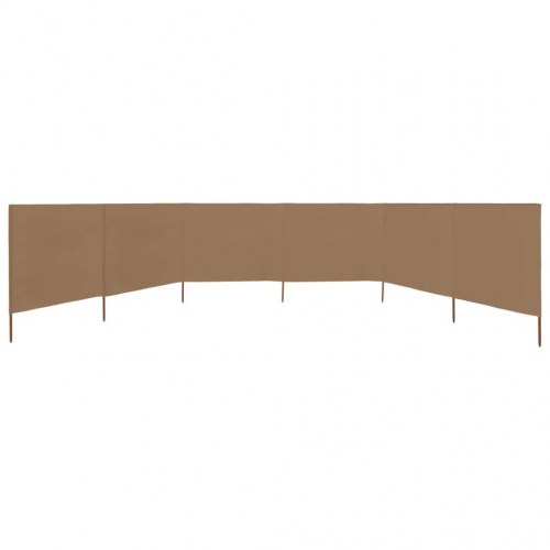 6-panels læsejl i stof - 800 × 80 cm, gråbrun
