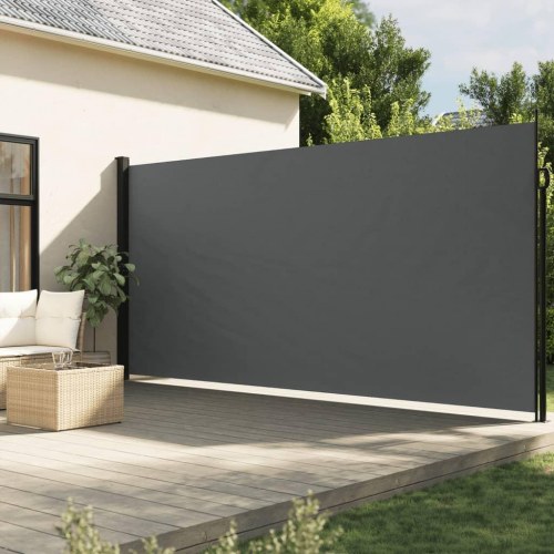 Sammenrullelig sidemarkise 220 × 600 cm - antracitgrå