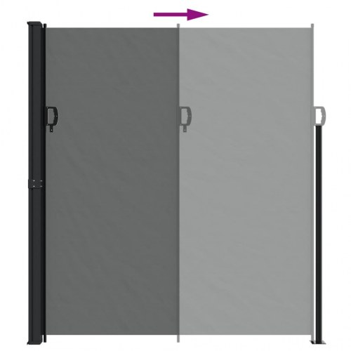 Sammenrullelig sidemarkise 220 × 600 cm - antracitgrå