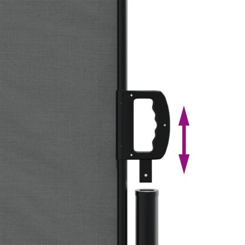 Sammenrullelig sidemarkise 220 × 600 cm - antracitgrå