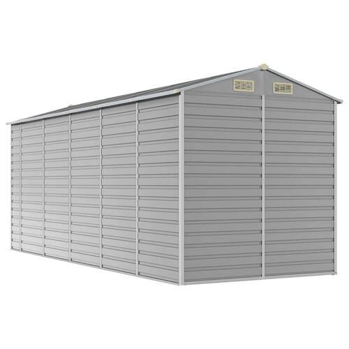 Haveskur 191x470x198 cm galvaniseret stål lysegrå