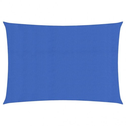 Solsejl 2 × 4 m - HDPE 160 g/m², blå (rektangulært)
