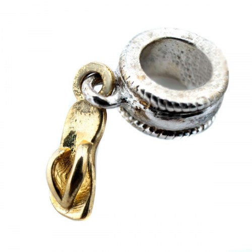 Perle VMF0022-10 - sølvfarvet charm 1 cm