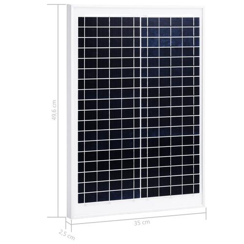 Solcellepanel 20 W polykrystallinsk aluminium og sikkerhedsglas