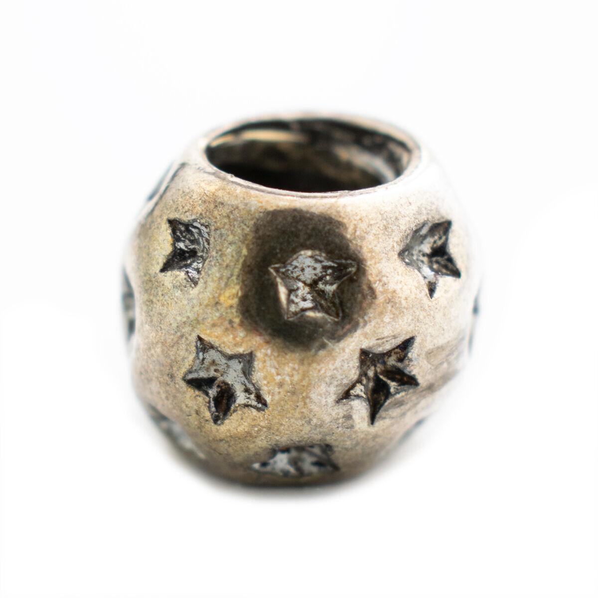 Charm-perle til armbånd, sølvfarvet 1 cm