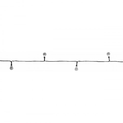 Super Smart guirlande med 100 LED‑kugler - koldt hvidt lys, solcelledrevet