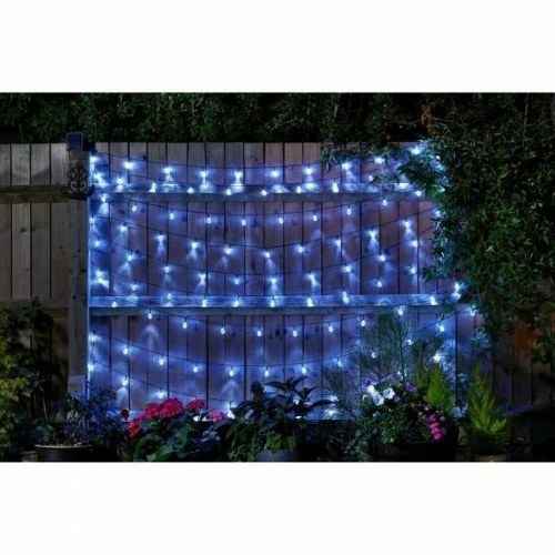 Super Smart guirlande med 100 LED‑kugler - koldt hvidt lys, solcelledrevet