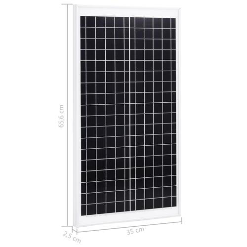 Solcellepanel 30 W polykrystallinsk aluminium og sikkerhedsglas