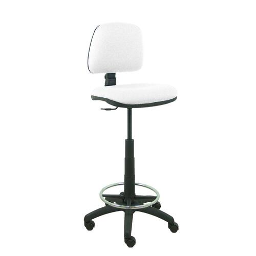 CPB10RN taburet - hvid PVC, ergonomisk kontorstol