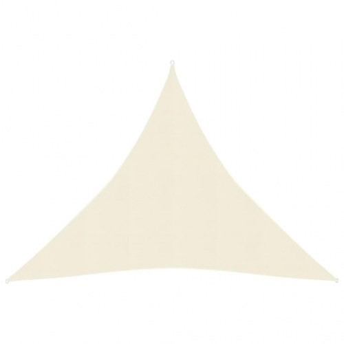 Solsejl trekant 4,5 x 4,5 x 4,5 m - HDPE 160 g/m², creme