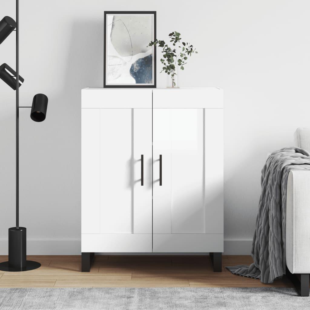 Skænk 69,5x34x90 cm konstrueret træ hvid højglans billede