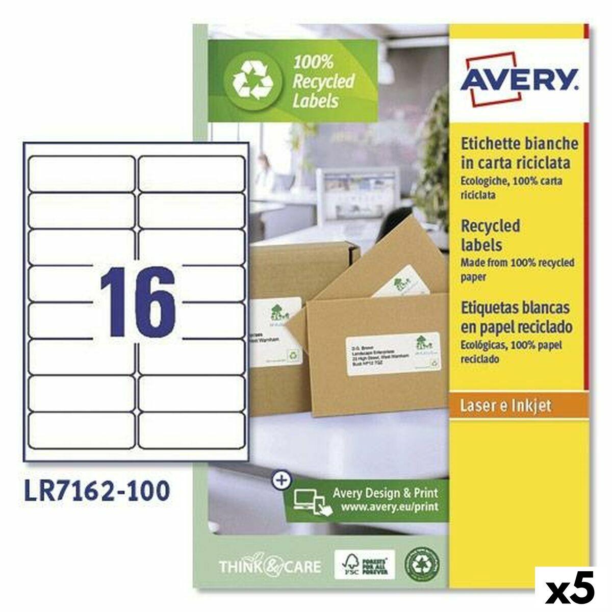 Printer Labels Avery Lr7162 Hvid 100 Ark 99 1 X 33 9 Mm 5 Enheder