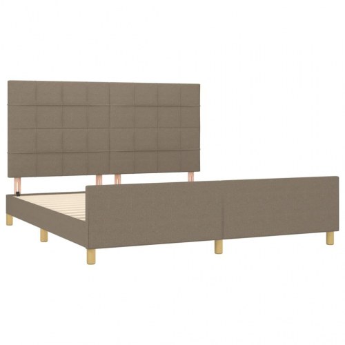 Sengeramme med sengegavl 160x200 cm - stof gråbrun