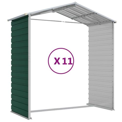 Haveskur 191x980x198 cm galvaniseret stål grøn