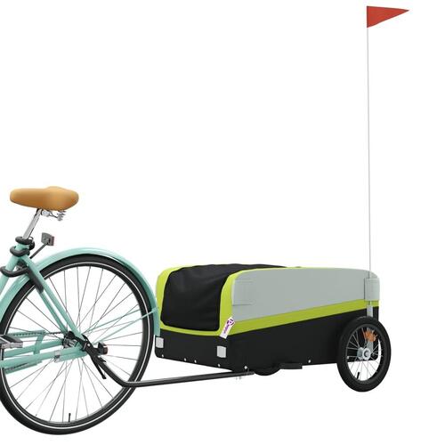 Cykelanhænger 45 kg jern sort og grøn