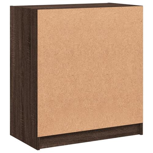 Skab med glaslåger 68x37x75,5 cm brun egetræsfarve