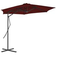 Parasol med stålstang 300x230 cm bordeauxfarvet
