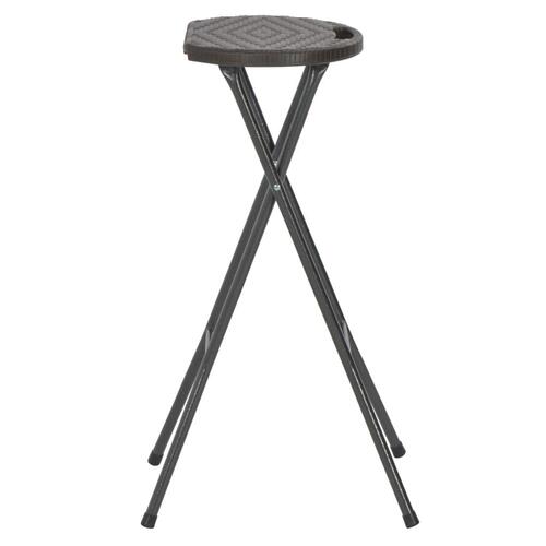 Foldbare barstole 2 stk. HDPE og stål brun rattanlook
