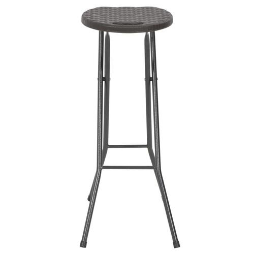 Foldbare barstole 2 stk. HDPE og stål brun rattanlook