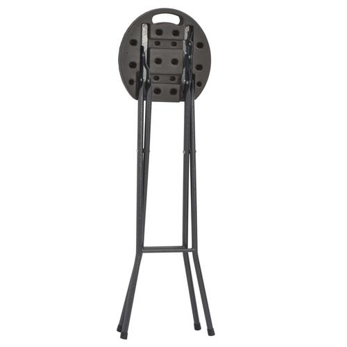Foldbare barstole 2 stk. HDPE og stål brun rattanlook