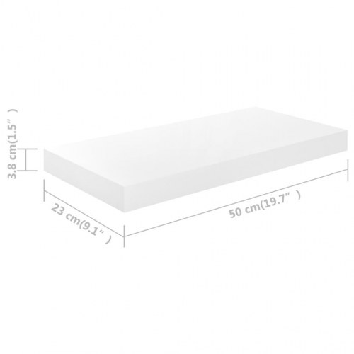 Væghylder 4 stk. - 50×23×3,8 cm MDF hvid højglans