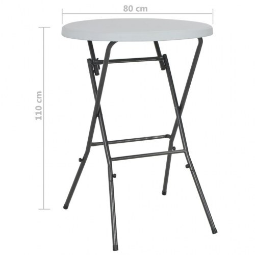 Foldbart barbord HDPE 80 x 110 cm hvid