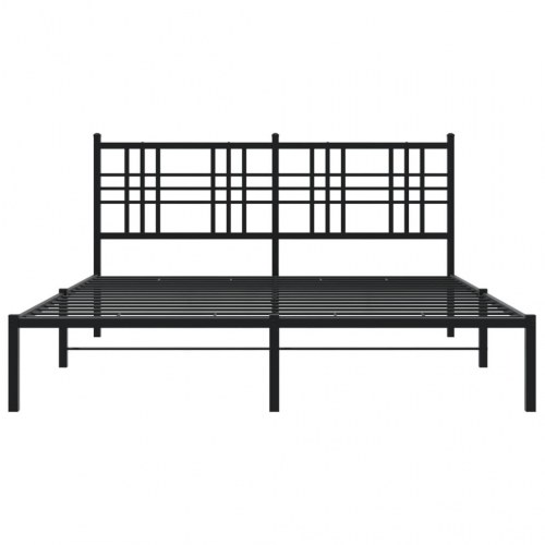 Sengeramme med sengegavl 150 x 200 cm - sort