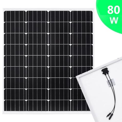 Solcellepanel 80 W aluminium og sikkerhedsglas