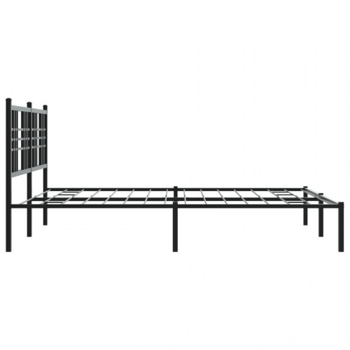 Sengeramme med sengegavl 150 x 200 cm - sort
