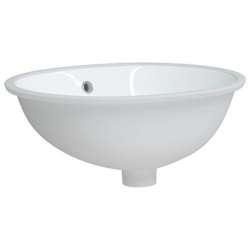 Badeværelsesvask 47x39x21 cm oval keramisk hvid